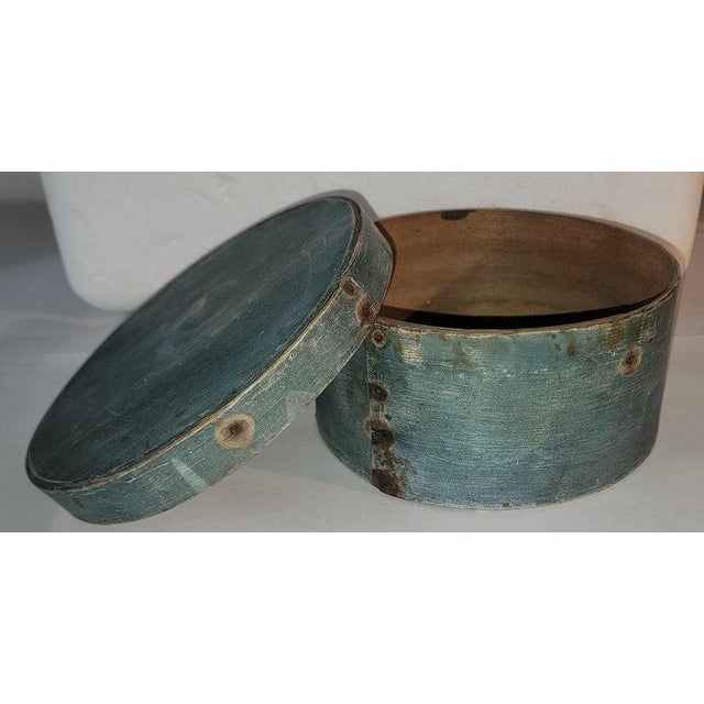 19th Century 19thc Original Painted Blue Pantry Box For Sale - Image 5 of 5