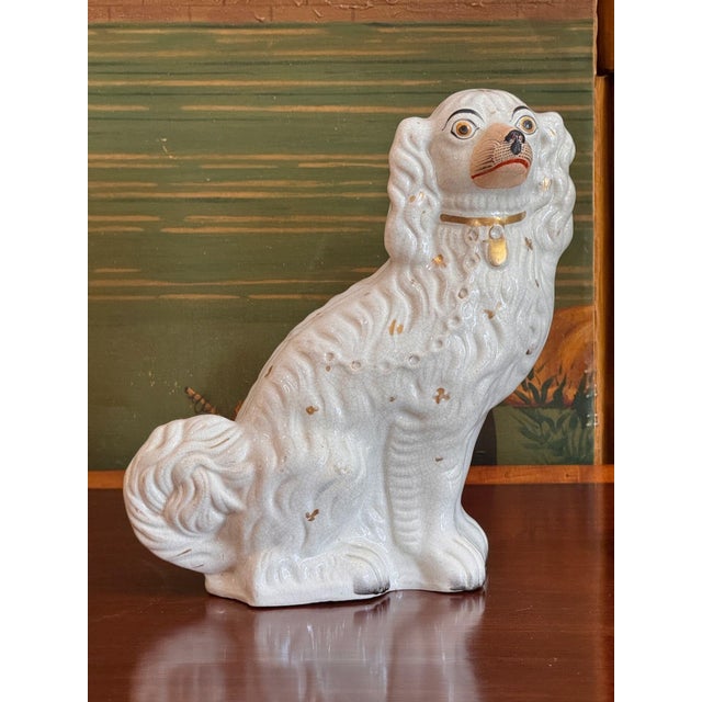 Pair of Mid 19th C English Staffordshire Spaniels For Sale - Image 4 of 9