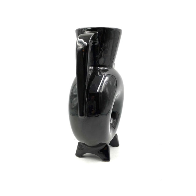 Ceramic Organic Modern Black Ceramic Vase, France 1970s For Sale - Image 7 of 13