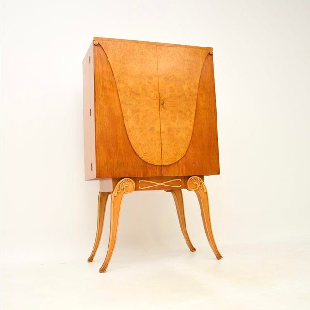 Art Deco Burr Walnut Cocktail Cabinet from Hille, 1930s For Sale - Image 12 of 12