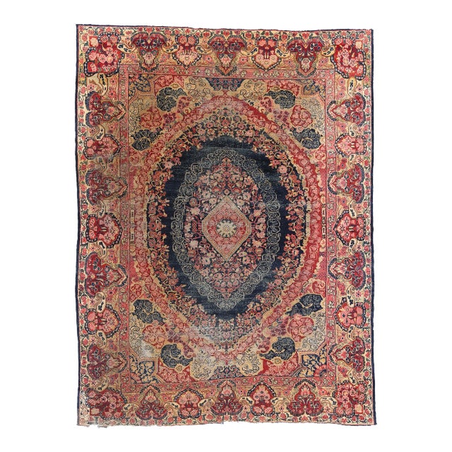 Antique Persian Mahal Rug - 10'05 X 13'09 For Sale