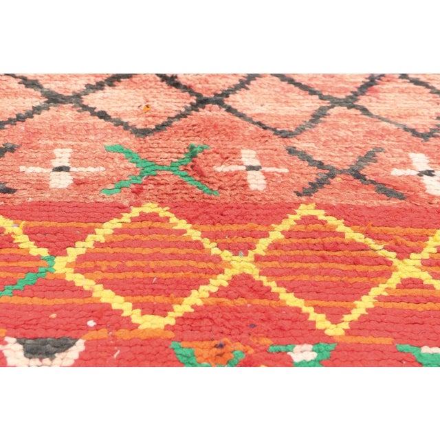Late 20th Century Vintage Red Moroccan Rag Rug - 05'05 X 09'00 For Sale - Image 5 of 9