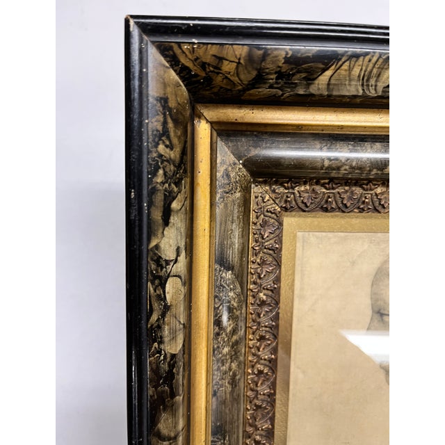 Wood Print in Antique Decorative Eastlake Frame For Sale - Image 7 of 11