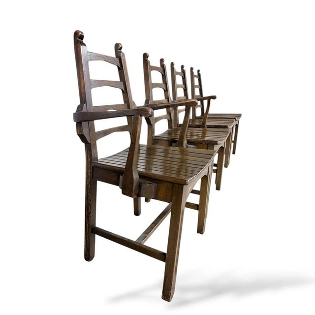 Brutalist Oak Dining Chairs, Set of 4 For Sale - Image 6 of 9