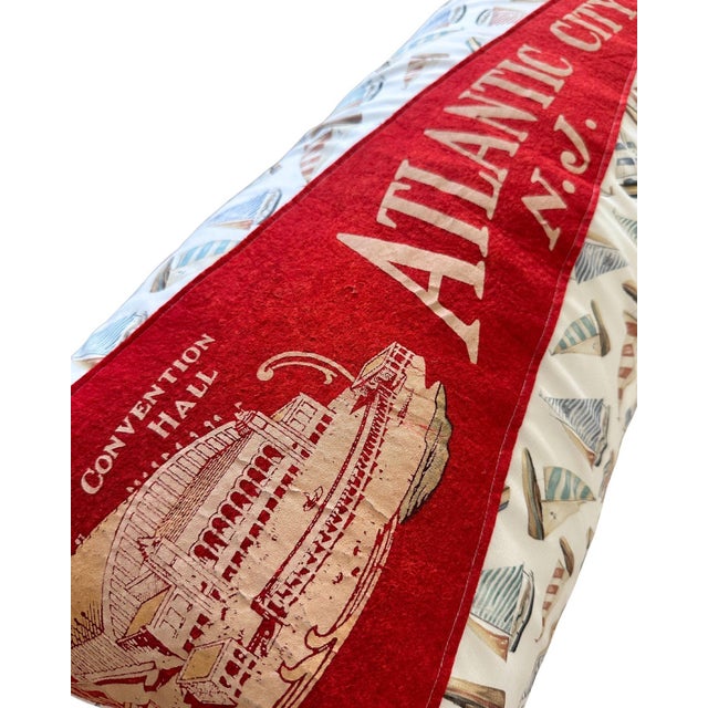 Description: Vintage New Jersey Atlantic City Pennant from around the 1950s-1960s. Unknown date. New coastal sailboats...