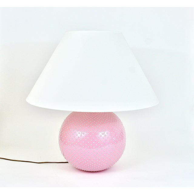 Rosé Pastel Polka Dot Sphere Table Lamp in Ceramic & Brass from Studio Paf Milano, 1970s For Sale - Image 16 of 18