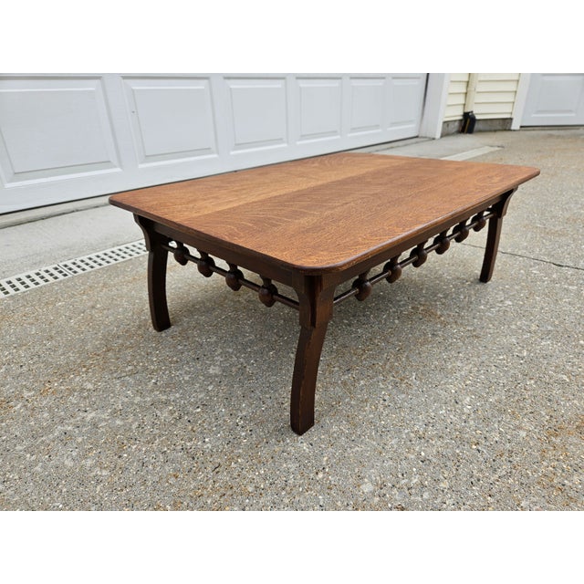 Antique Oak Stick and Ball Low Side Table or Stand For Sale - Image 4 of 16