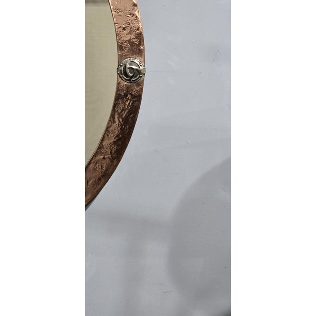 Arts and Crafts Oval Copper Mirror, 1910s For Sale - Image 4 of 8