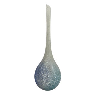 Modern Blue Murano Glass Long Neck Vase from Scavo, 1970s For Sale