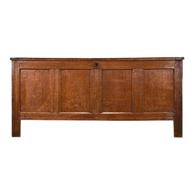 Dutch 19th Century Oak Paneled Coffer For Sale