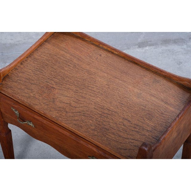 Wood Brutalist Oak Nightstands attributed to Henning Kjærnulf, 1970s, Set of 2 For Sale - Image 7 of 9