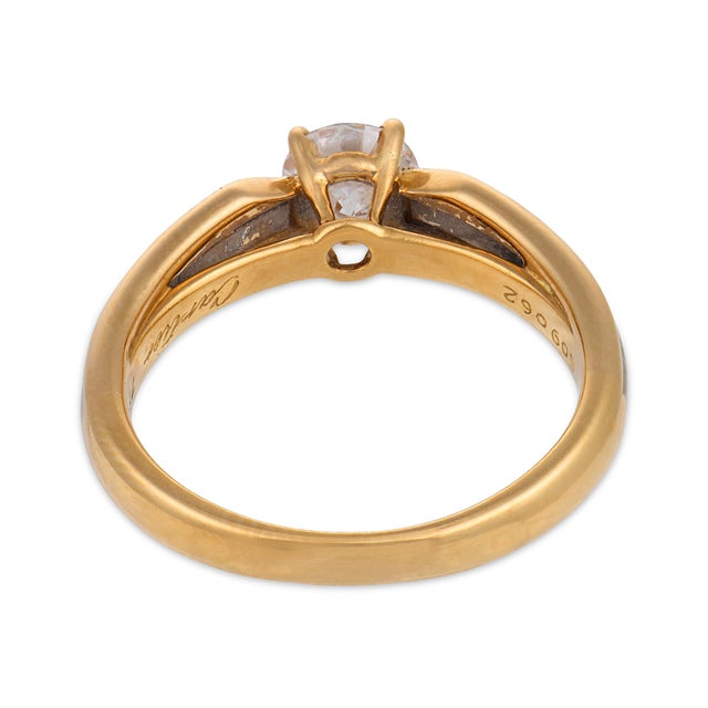 Cartier Vintage 0.50 Carat Diamond 18k Tricolor Gold Engagement Ring, Size 5.5 For Sale In Los Angeles - Image 6 of 6