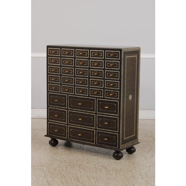 Traditional Maitland Smith Leather Wrapped Apothecary Chest For Sale - Image 3 of 18