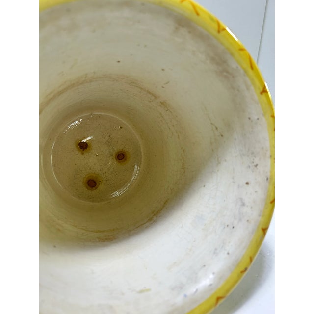 Yellow 1970s Italian Majolica Fruit Garland Cachepot Planter For Sale - Image 8 of 12