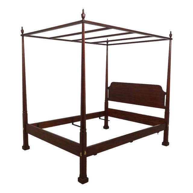 Henkel Harris Cherry Queen Size Pencil Post Bed For Sale