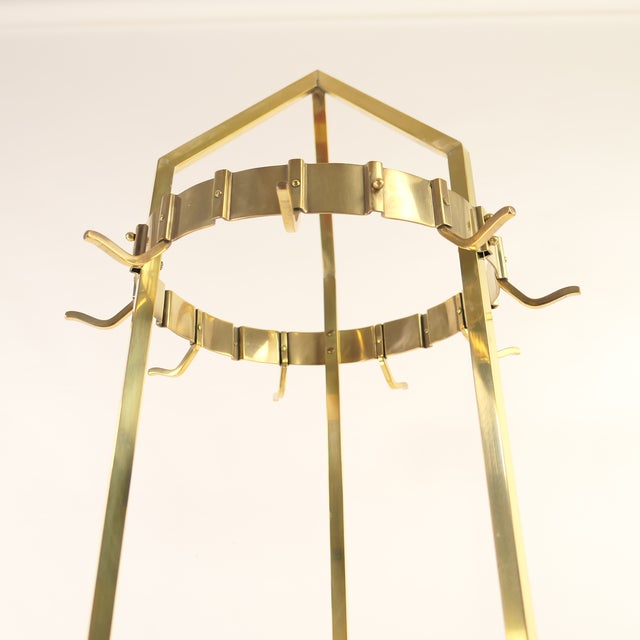 Metal Brass Cloakroom with Umbrella Stand from Wiener Werkstätte, Wienna, 1920s For Sale - Image 7 of 8