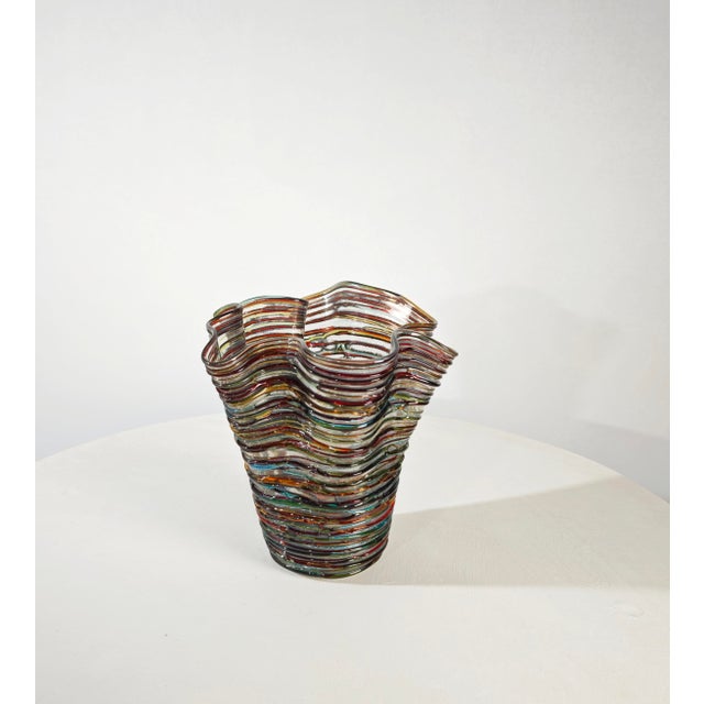 Mid-Century Modern Multicolored Murano Glass Vase by Enrico Cammozzo, Italy, 1980s For Sale - Image 4 of 18