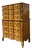 Vintage French Provincial Tall Chest, Serpentine Front Highboy With Carved Apron & Scroll Feet For Sale