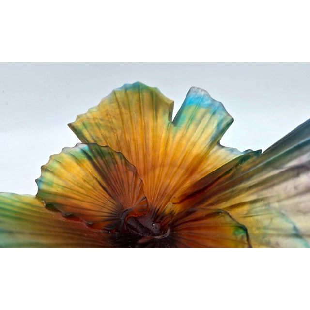 Glass Vintage Palm Tree Bowl in Glass Paste by Emilio Robba for Daum, 2000s For Sale - Image 7 of 8