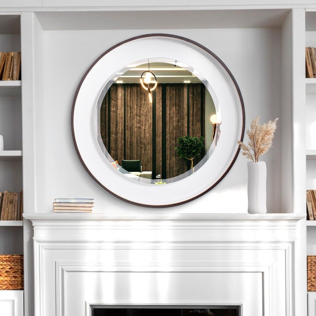 Wood Redfern Round Mirror For Sale - Image 7 of 8