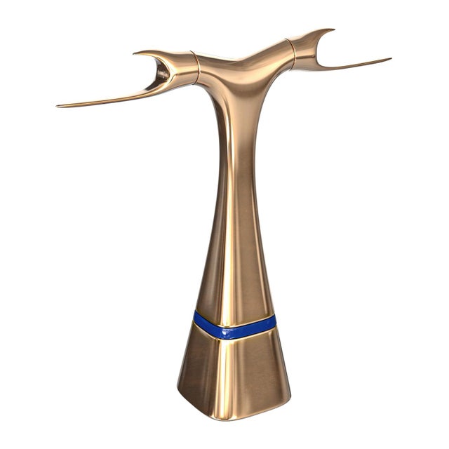 "Pagina" Umbrella Stand With Bronze, Stainless Steel Detail, Handcrafted For Sale In Los Angeles - Image 6 of 7