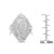 Metal .925 Sterling Silver & 1-1/8 Cttw Diamond Marquise Shaped Cluster Triple Halo Knot Cocktail Fashion Ring (I-J Color, I2-I3 Clarity) - Size 6-1/4 For Sale - Image 7 of 7