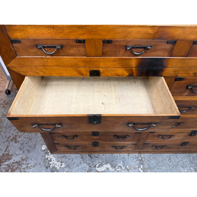 Japanese Two Piece Tansu Chest of Drawers For Sale - Image 11 of 12
