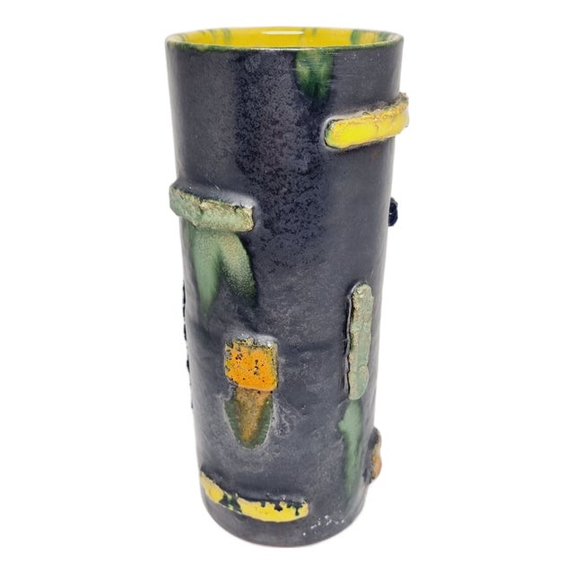 Ceramic Vase with Geometric Decoration, 1960s For Sale