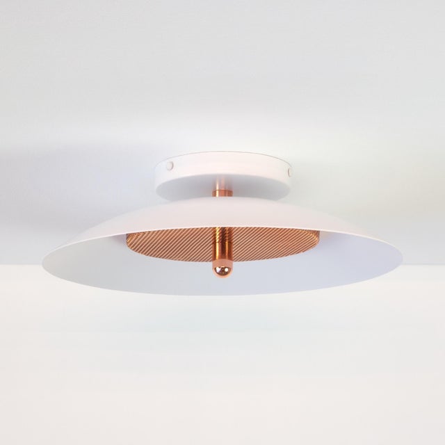 This listing is for 1x Signal Flush Mount with a white shade and copper accents from Souda (as shown in the main image)....