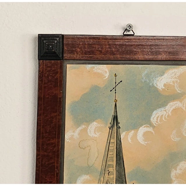 Watercolor of a Church, u.s.a., 1935 For Sale - Image 4 of 4