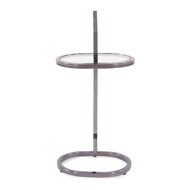 Contemporary Oval Stainless Steel Drink Table For Sale - Image 3 of 9