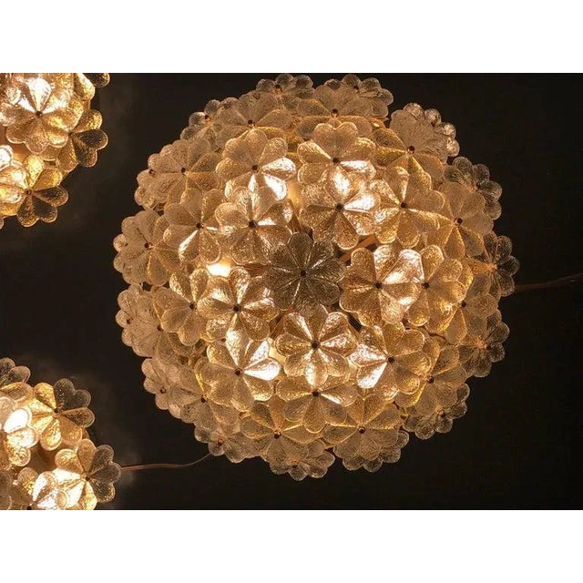 Ernst Palme 1960s Large Ernst Palme Floral Glass Sconce Flush Mount For Sale - Image 4 of 9