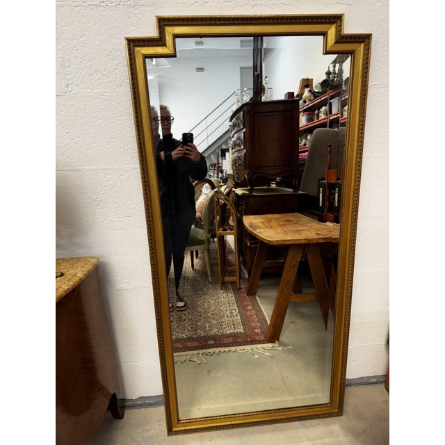 Large Louis XVI Style Gilded Beveled Mirror, 1950s For Sale - Image 12 of 12