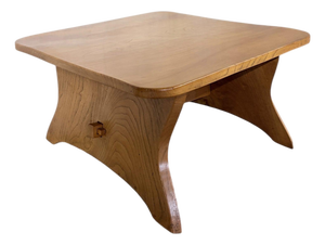 Mid-Century Rustic Elm Coffee Table with Sculptural Legs