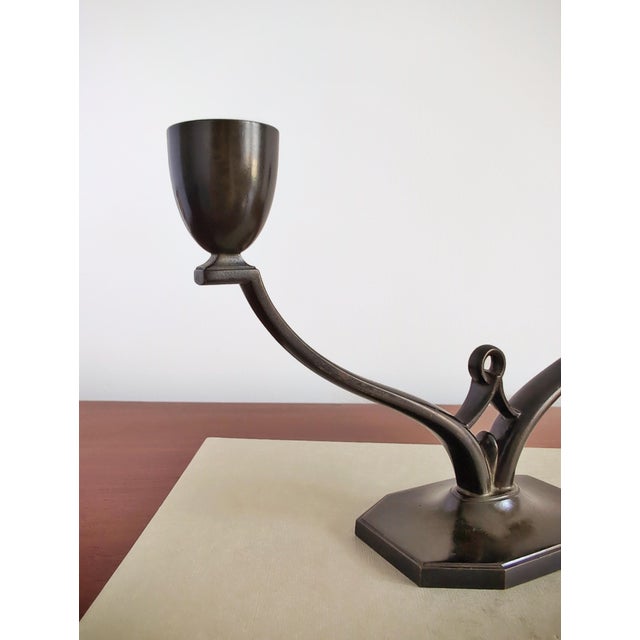 Art Deco Bronze Candelabra from Just Andersen, 1930s For Sale - Image 12 of 17