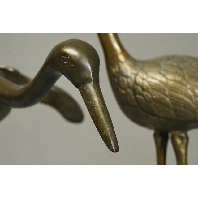 Life-Size Sculptural Cranes in Patinated Brass, 1960s, Set of 2 For Sale - Image 14 of 18