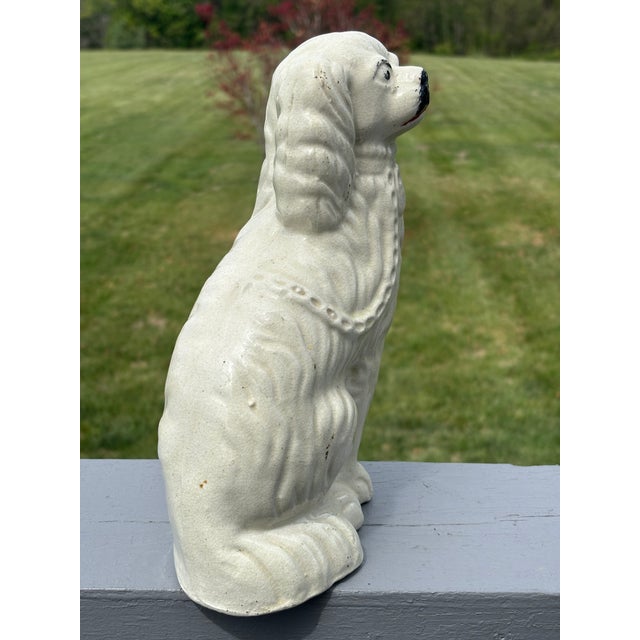Late 19th Century 19th C. Staffordshire Porcelain Spaniel Dog Figurine - 10" Tall For Sale - Image 5 of 8