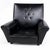 Black Wingback Chair in Black Leather For Sale - Image 8 of 8