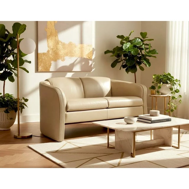 Animal Skin Patrician Furniture Leather Loveseat 1980s For Sale - Image 7 of 7