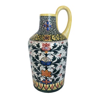 Vintage Boho Glazed Ceramic Candle Holder -- Spain For Sale