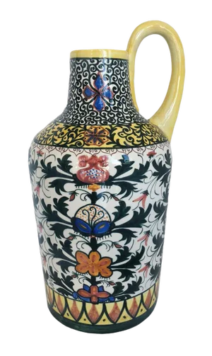 Vintage Boho Glazed Ceramic Candle Holder -- Spain