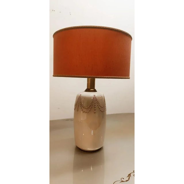 Ceramic Light with Lampshade For Sale - Image 5 of 8