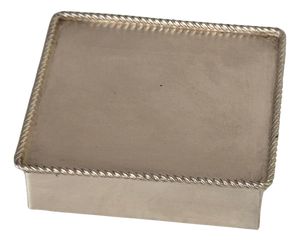 Vintage French Silver-Plated Metal Cigarette Box with Wooden Interior, 1970s