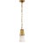 Thomas O'Brien for Visual Comfort Signature Robinson Small Pendant in Hand-Rubbed Antique Brass with White Glass For Sale