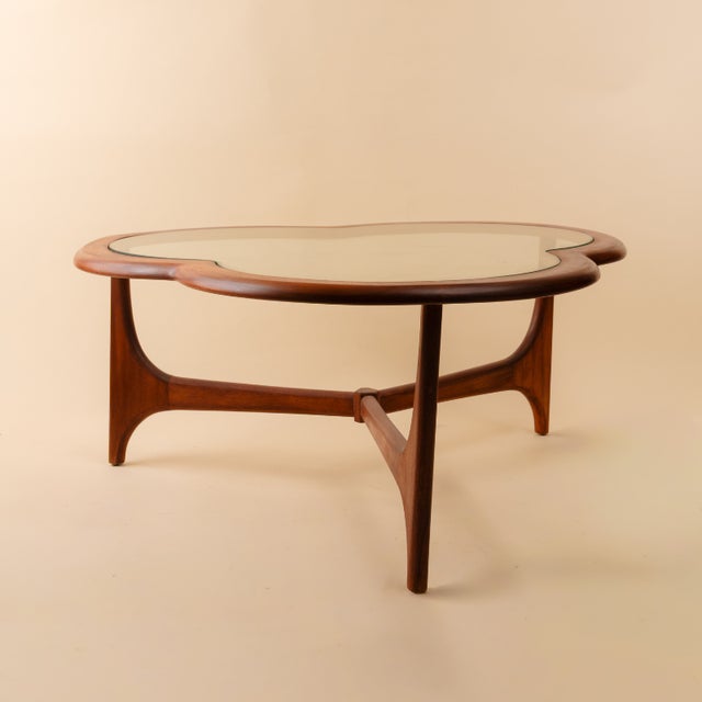 1950s Italian Organic Teak and Glass Coffee Table, 1950s For Sale - Image 5 of 5