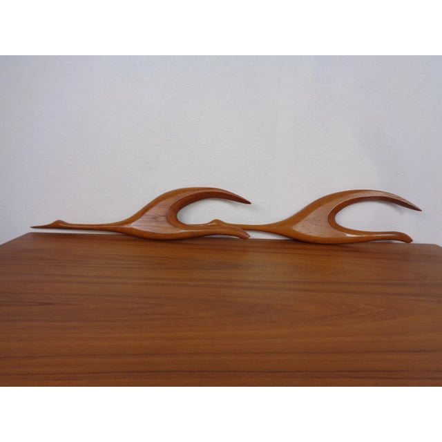 1960s Large Danish Herons in Teak, 1960s, Set of 2 For Sale - Image 5 of 13