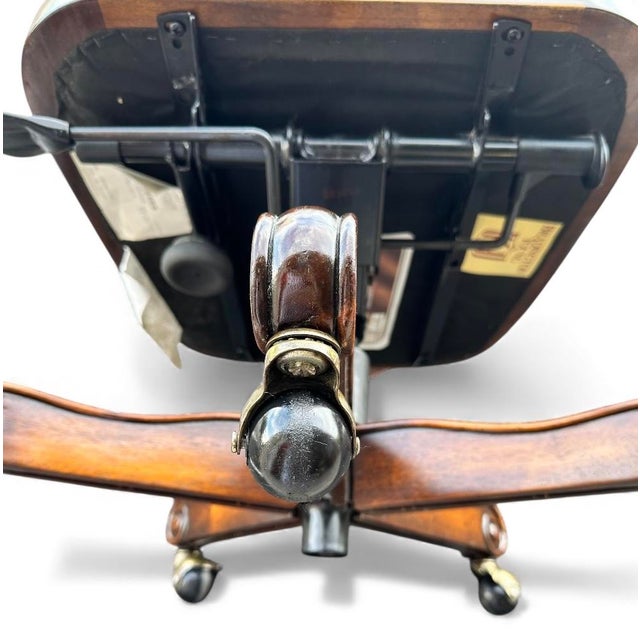 Vintage Bradington Young Executive Office Chair Leather Seat For Sale - Image 9 of 12