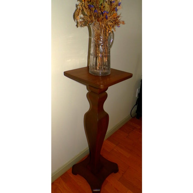 Vintage Solid Wood Pedestal Plant Fern Bust Stand For Sale - Image 14 of 16