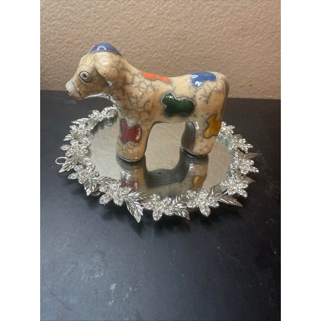 1960s Signed South African Felix Raku 7” Dog Figurine W/ Crackle & Panels For Sale In Dallas - Image 6 of 6