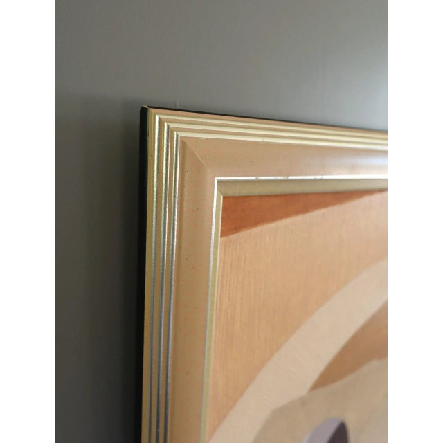 Textile 1991 Modernist 'Ancient Whispers' Vintage Original Surrealist Interior Oil Painting, Framed For Sale - Image 7 of 12